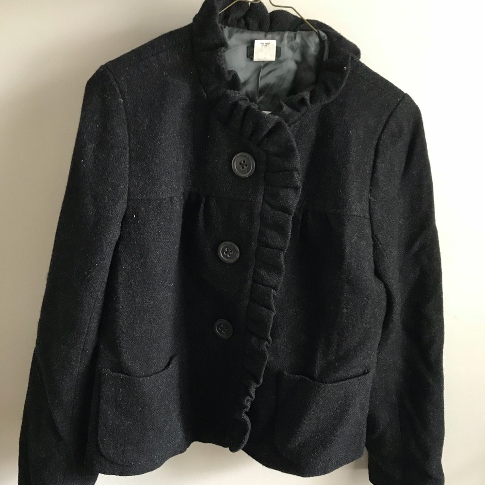 Jcrew ruffled wool jacket